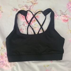 Tilyoucollapse Black Strappy Sports Bra